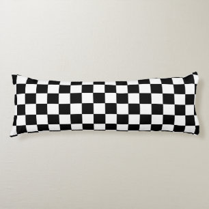 Coussins Longs Noir et blanc Checkered