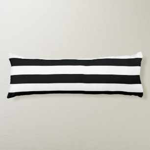 Coussins Longs (Noir et blanc horizontal) personnalisable rayé