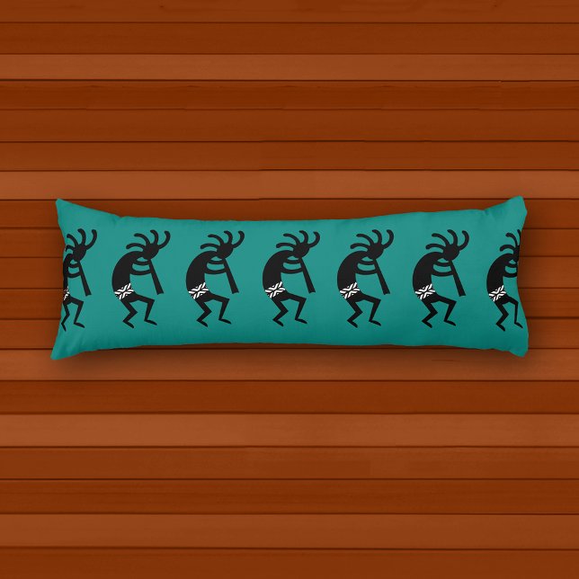 Coussins Longs Noir Et Turquoise Sud-Ouest Kokopelli Motif (Créateur téléchargé)
