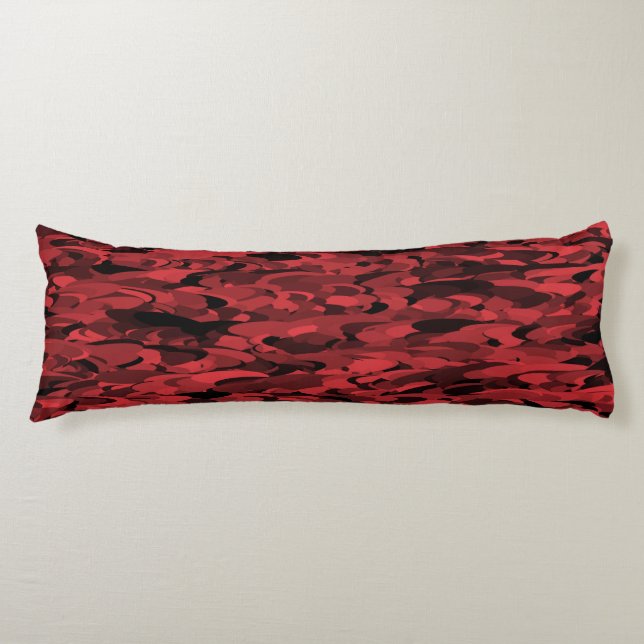 Coussins Longs Noir rouge Motif Abstrait (Devant)