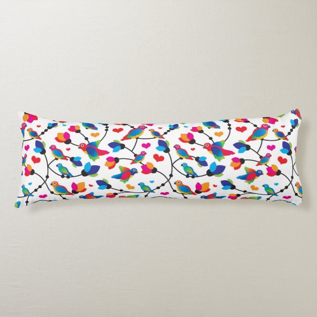 Coussins Longs oiseau coloré mignon de perroquet (Devant)