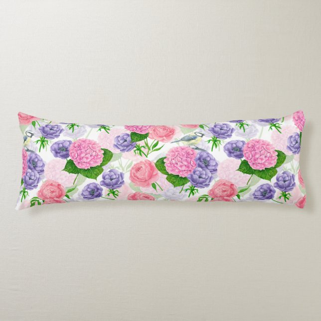 Coussins Longs Oiseau et fleurs (Devant)
