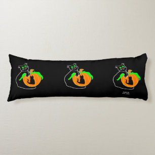 Coussins Longs Oreiller Citrouille de chat noir