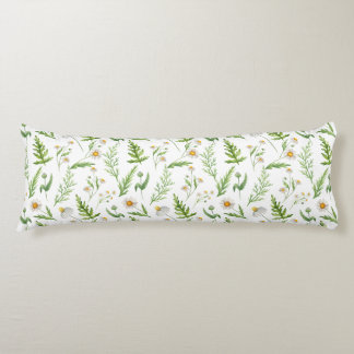 Coussins Longs Oreiller corporel à motif d'aquarelle de fleurs sa