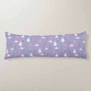 Coussins Longs "Oreiller Corporel à Motif Nuage Violet et Arbre