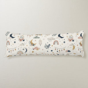 Coussins Longs Oreiller Corporel Boho Céleste   Lune et Étoile Ne