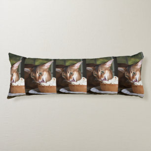 Coussins Longs Oreiller Corporel Chat Élégant & Moment Crème