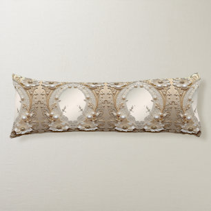 Coussins Longs Oreiller Corporel Fleurs Blanches Modernes Perles