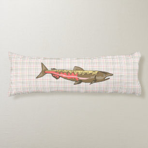 Coussins Longs Oreiller corporel - Saumon Chinook sur Plaid