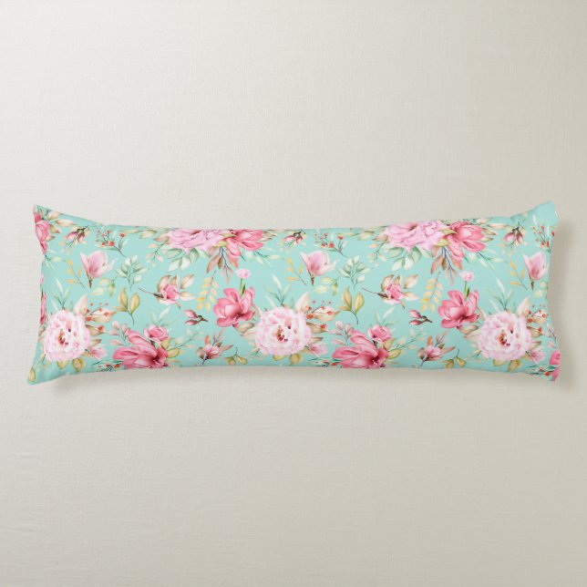 Coussins Longs Oreiller corps à motif floral (Devant)