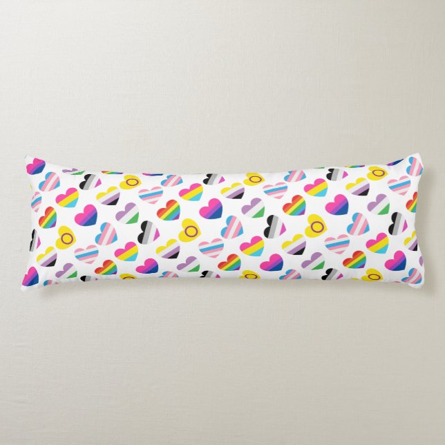 Coussins Longs Oreiller corps de coeur de fierté (Devant)