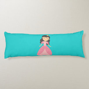Coussins Longs Oreiller corps de princesse rose et turquoise