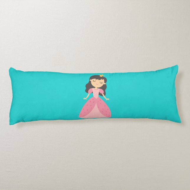 Coussins Longs Oreiller corps de princesse rose et turquoise (Dos)