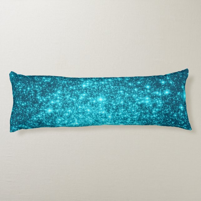 Coussins Longs Oreiller Corps Étoiles Sarcelle (Dos)