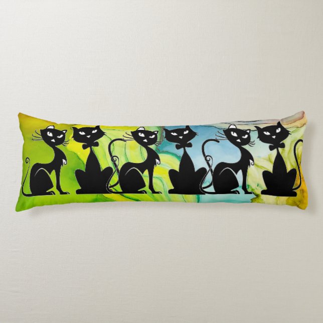 Coussins Longs Oreiller corps Express Chat Noir (Devant)