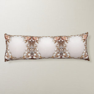 Coussins Longs Oreiller Corps Fleurs Roses et Blanches Douces