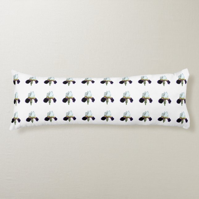 Coussins Longs Oreiller corps Iris violet et blanc (Devant)