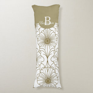 Coussins Longs Oreiller de corps à motifs floraux de ligne or