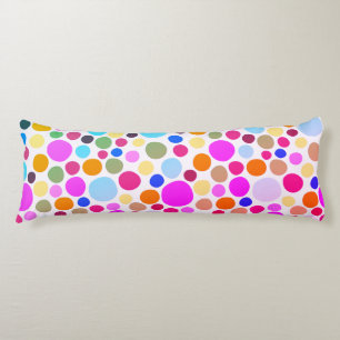 Coussins Longs Oreiller de corps à points Polka colorés