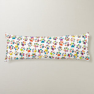 Coussins Longs Oreiller de corps de pattes de chien coloré