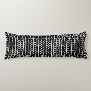 Coussins Longs Oreiller de corps en tricot noir