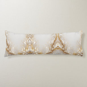 Coussins Longs Oreiller de corps Floral Or Blanc