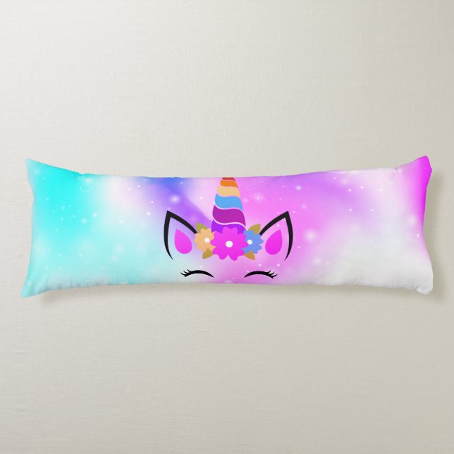 Coussins Longs Oreiller de corps Fuchsia Unicorn (Devant)