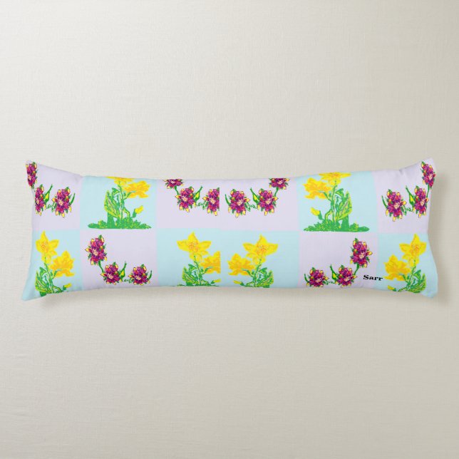 Coussins Longs Oreiller du corps / Fleurs de printemps (Devant)