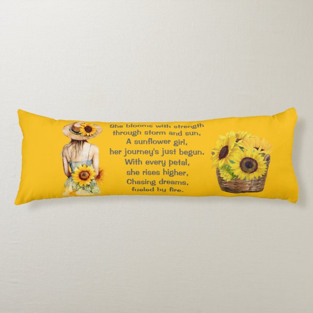 Coussins Longs Oreiller du corps jaune (Devant)