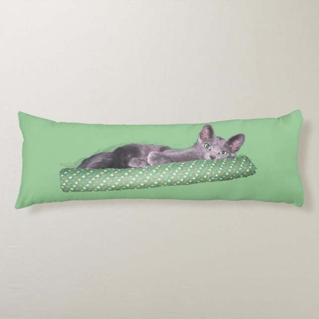 Coussins Longs Oreiller du corps - Kitten gris (Devant)