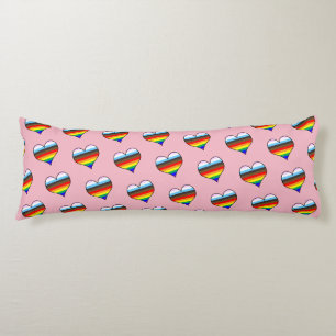 Coussins Longs Oreiller du Motif du coeur arc-en-ciel