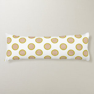 Coussins Longs Oreiller gingham à pois, corps blanc