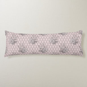 Coussins Longs Oreiller lombaire floral vintage en rose tendre