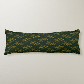 Coussins Longs Oreiller pour corps Emerald Green et Gold Leaf