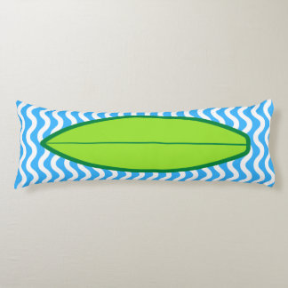 Coussins Longs Oreillers pour le corps de surf Vagues bleu vert r