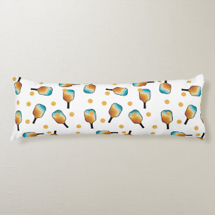Coussins Longs Pagaies de Pickleball Retro et Motif de Ball