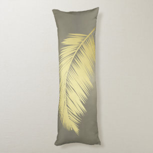 Coussins Longs Palm Tropical d'or feuille