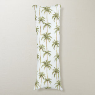 Coussins Longs Palmiers blancs verts tropicaux