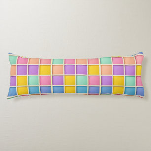 Coussins Longs Panneau de grille géométrique coloré