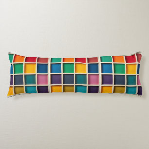 Coussins Longs Panneau de grille géométrique coloré