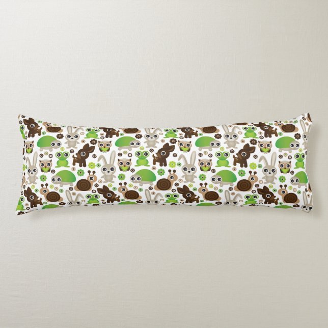 Coussins Longs papier peint d'animal de lapin de tortue de cerfs (Devant)