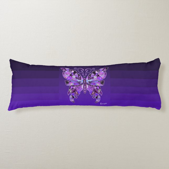 Coussins Longs Papillon pourpre 31 (Devant)