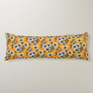 Coussins Longs Papillons Jézabel et fleurs marguerites