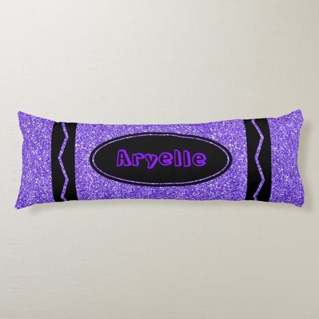 Coussins Longs Parties scintillant de raisin Crayon Nom personnal (Devant)
