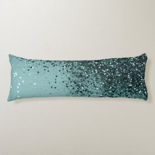 Coussins Longs Parties scintillant océanique turquoise Sirène #4