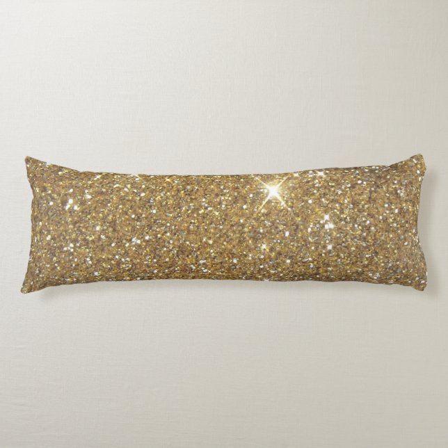 Coussins Longs Parties scintillantes de luxe d'or - image (Devant)