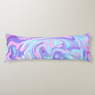Coussins Longs Pastel Blue & Purple Marble Texture liquide