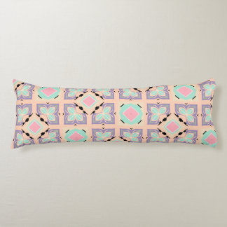 Coussins Longs Pastel Geometric Tile Pattern | Pink Mint Purple 