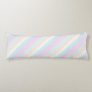 Coussins Longs Pastel Rainbow Sherbet Diagonal Stripes