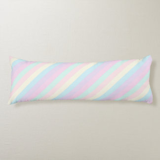 Coussins Longs Pastel Rainbow Sherbet Diagonal Stripes
